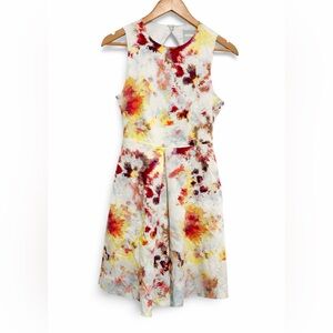 Anthropologie Hunter Bell Kukka Floral Fit & Flare Tea Dress Pockets Sz 4 NWOT